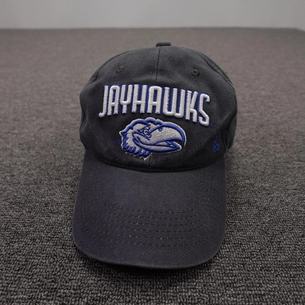 Kansas Jayhawks Hat Cap Strap Back One Size Blue NCAA Basketball Signatures
